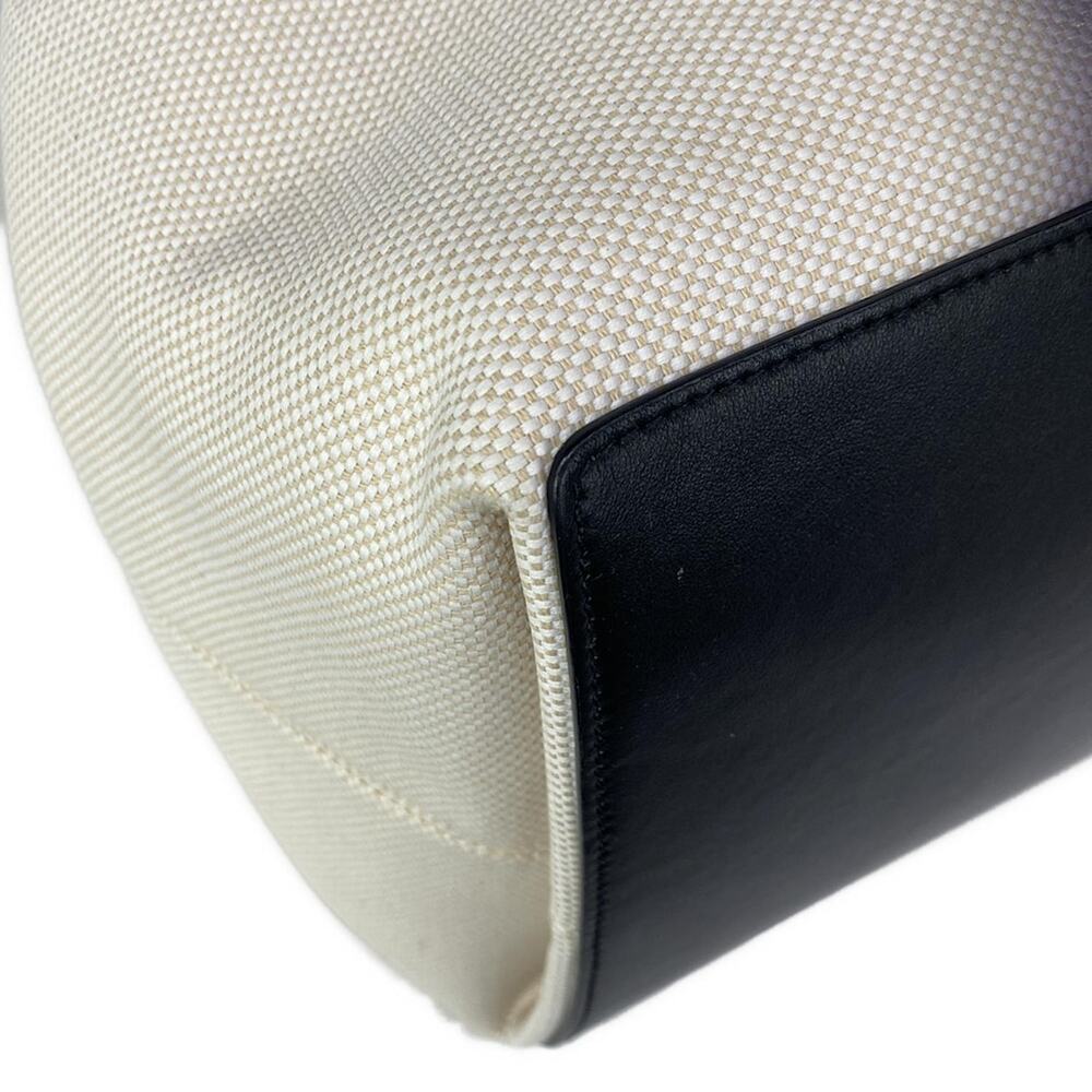 Christian Dior DIOR/ChristianDior Toujours Tote Bag Cream Black Canvas Leather - Picture 6 of 16